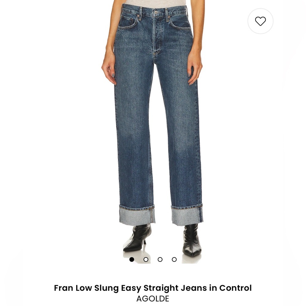 NWT AGOLDE Fran Jean Low Slung Easy Straight in‎ Control  100% Cotton Size 33